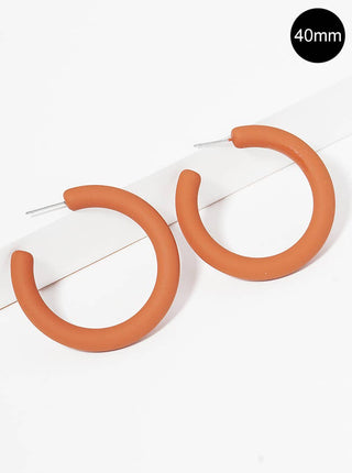 40Mm Orange Hoop Earrings