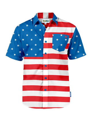 Men's USA American Flag Hawaiian Shirt