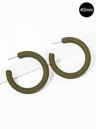 40Mm Olive Hoop Earrings