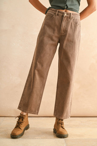 WASHED COLOR PANTS: MOCHA