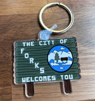 City of Forks Keychain-Medium