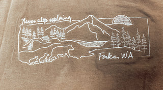 Olympic Free Hand Stitch Garmet Dyed Tee