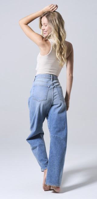 High Rise Barrel Stretch Denim