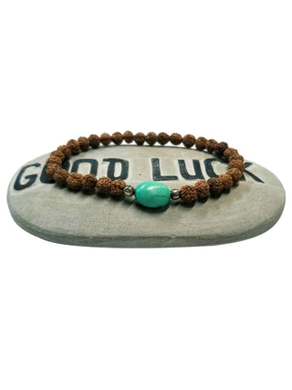 Rudraksha Turquoise Beaded Bracelet