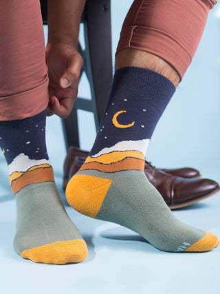 Starry Night Men's + Women's Organic  Socks | Navy