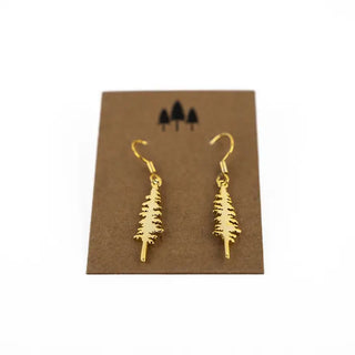 Pine Tree Earrings- Gold