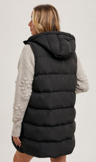 Women’s Hooded Long Line Puffer Vest