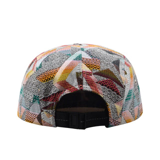 Hatphile Patchwork Jacquard 5 Panel Hat Camp Cap: Geo Red Medium