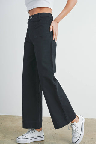 Black Wide Leg Denim Pant