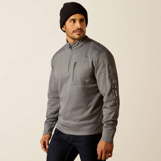 Team Logo 1/4 Zip Sweatshirt- Grey