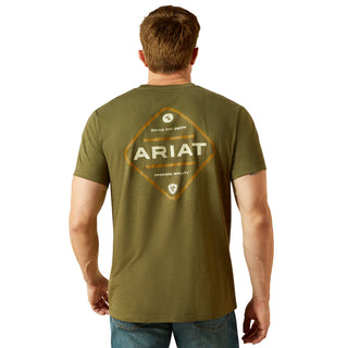 Ariat Men's Roped Diamond Short Sleeve T-Shirt - Military Heather
