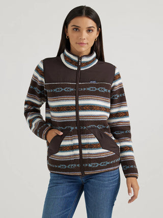 Womens Southwestern Full Zip Sherpa Jacket Color: Serape