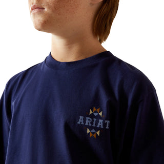 Ariat Youth Boy's Medieval Blue Woven West T-Shirt 10062409