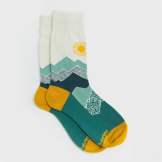 Peak Experience Men's + Women's Organic Socks | Green, White