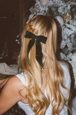 Green Velvet Bow