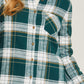 Long Sleeve Plaid Button Up With Sherpa Lining