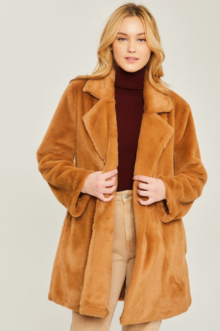 Teddy Fur Collared Coat