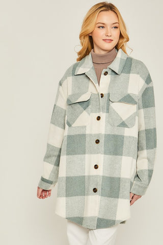 Plaid Bust Pocket Shacket