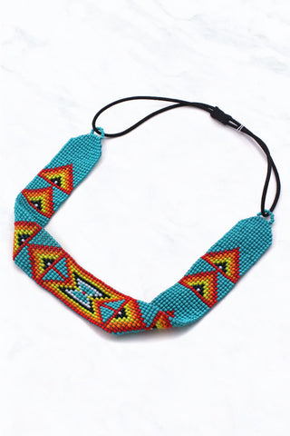 Seed Bead Aztec Pattern Hair Band