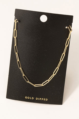 Gold Dipped Oval Chain Link Necklace