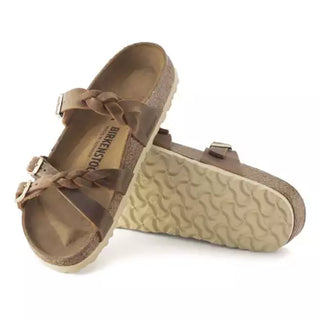 Franca Birkenstock Braided Leather -Oiled Leather, Cognac