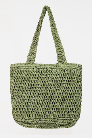 Straw Braided Tote Bag