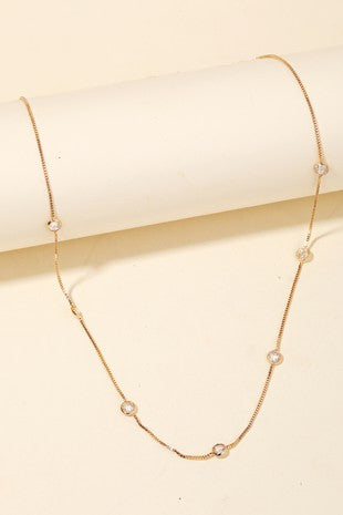 Mini Faceted Charm Chain Necklace