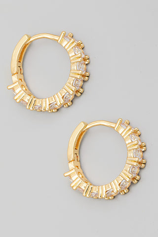 Rhinestone Studded Huggie Earrings