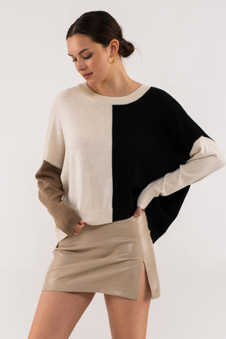Relaxed Color-Block Sweater