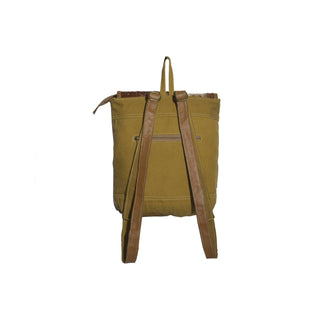 Canvas & Leather Women's Round Backpack