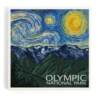 Ceramic Coaster Olympic National Park, Washington, Starry