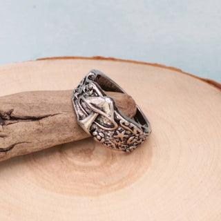 Rustic Silver Mushroom Band Ring