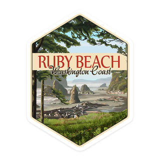 Vinyl Sticker Ruby Beach, Washington, Washington Coast