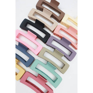 Matte Jumbo Cut Out Rectangle Hair Claw Clip