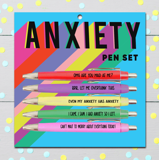 Anxiety Pen Set (funny gifts, pens, stationery)
