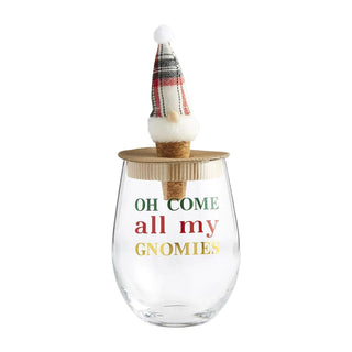 Mud Pie MP 44600053 Gnome Wine Glass & Stopper Sets