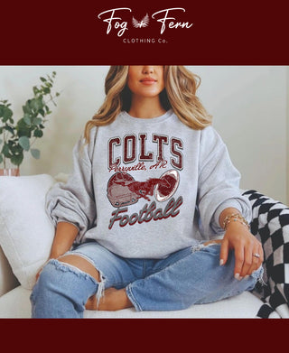 Colts Distressed Football Design