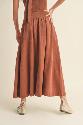 Cotton Linen Buttondown Maxi Skirt