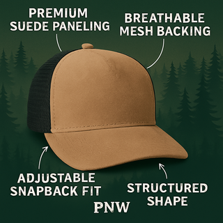 Mount Rainier Suede Snapback – National Park Hat: Suede/Brown