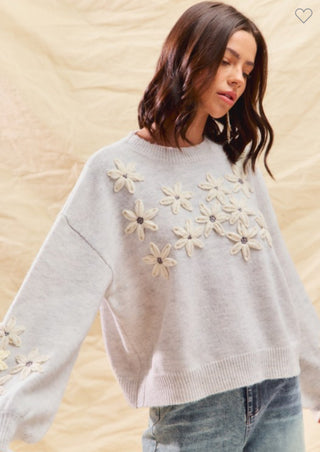Flower Embriodered Sweater