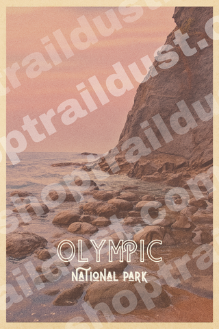Olympic Rialto Beach Titled Vintage Inspired 4x6 Postcards