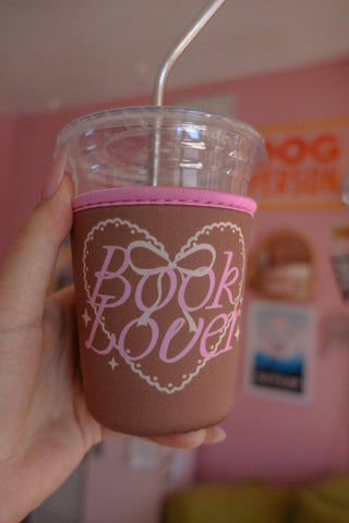 Book Lover [brown] Coffee Sleeve: Small (16oz/Grande)