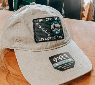 City of Forks Welcomes You Sign Dad Hat
