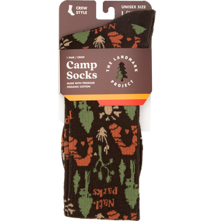 National Park Roundup Sock: Brown / L/XL