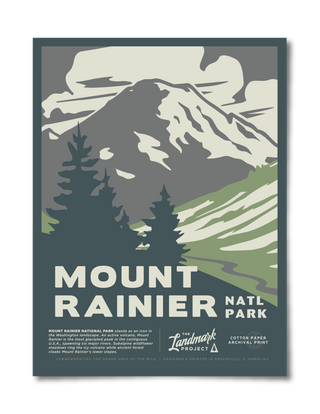 Mount Rainier National Park Poster: 12" x 16"