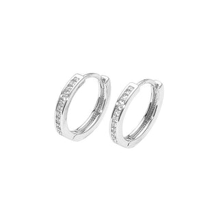 14K Gold Dipped CZ Stone Paved Mini Huggie Hoop Earrings: Gold