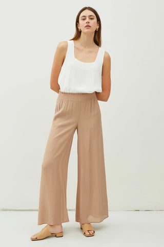 Flowy Smocked Waist Wide Leg Pants