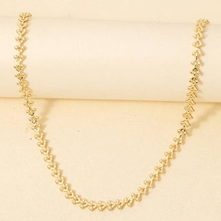 Repeating Ornate Chain Link Necklace: Gold