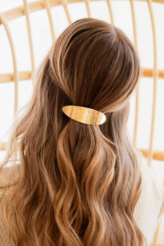 Metal Daisy Barrette: Gold