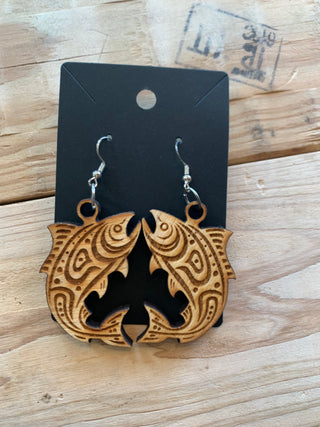 Fish Wooden Earrings